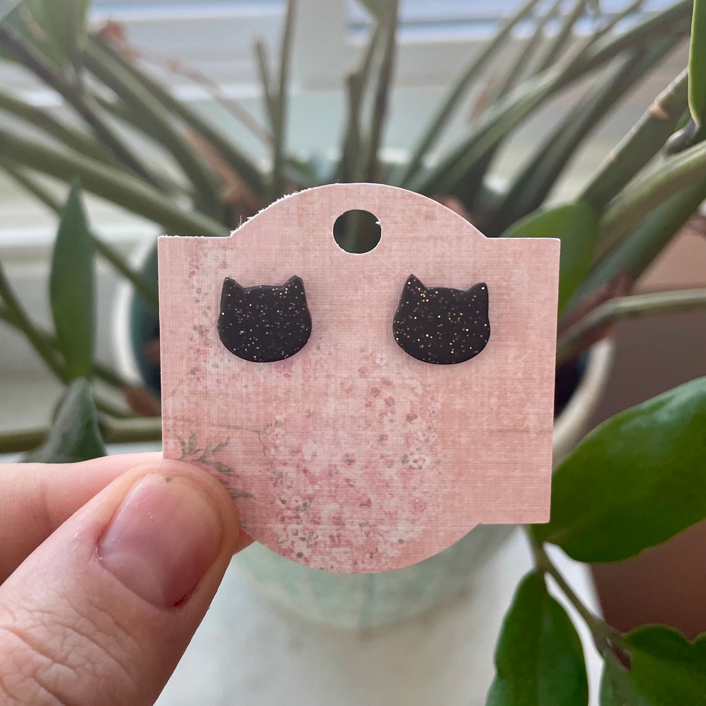 Sparkly Cat Studs