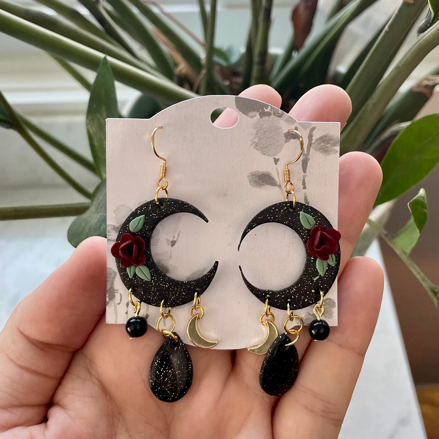 Black Sparkly Mystic Moon