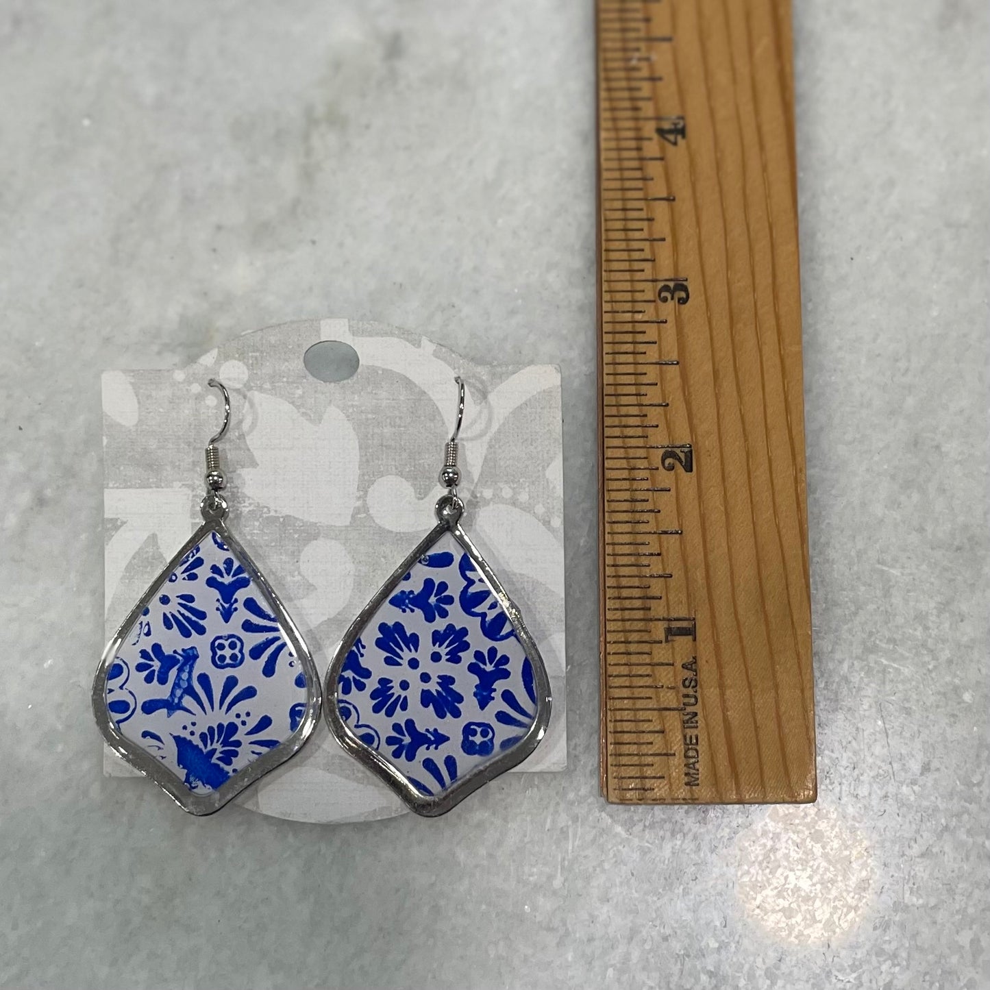 Blue China Bezeled Teardrop