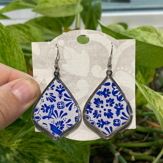 Blue China Bezeled Teardrop