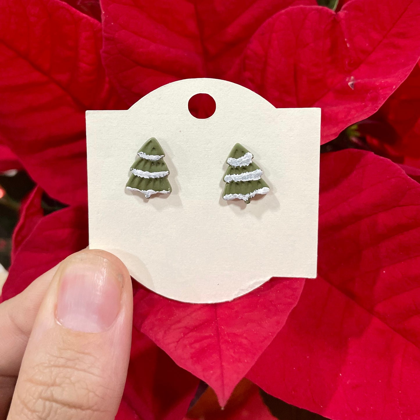 Frosted Christmas Tree Studs