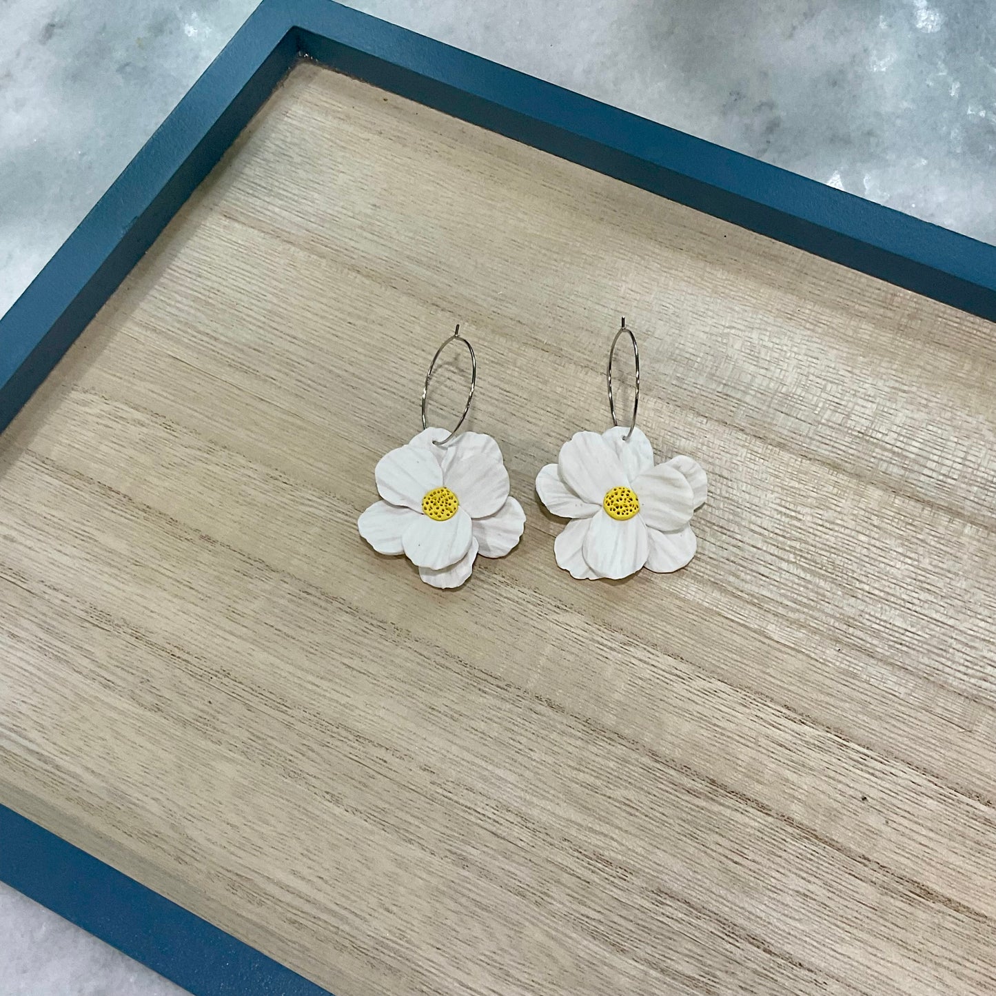 White Poppies Hoops