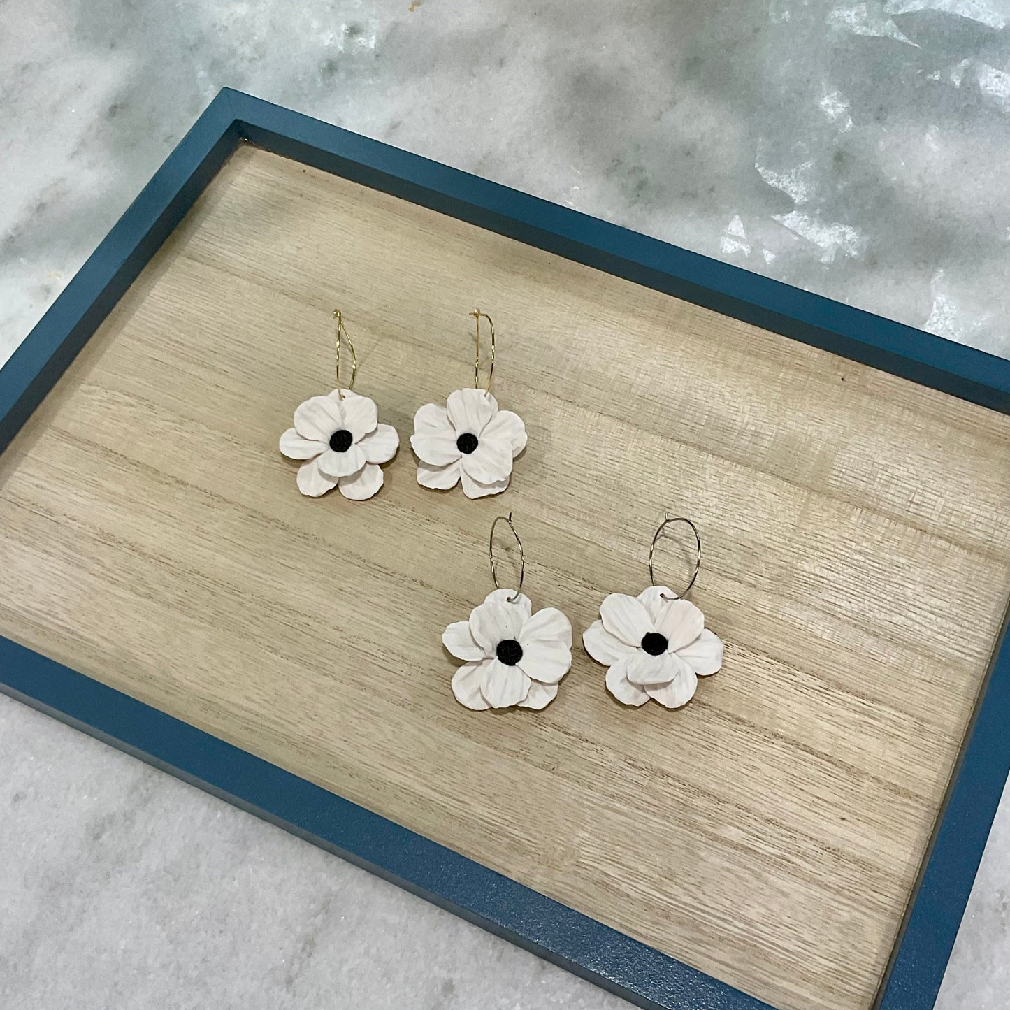 White Anemones Hoops