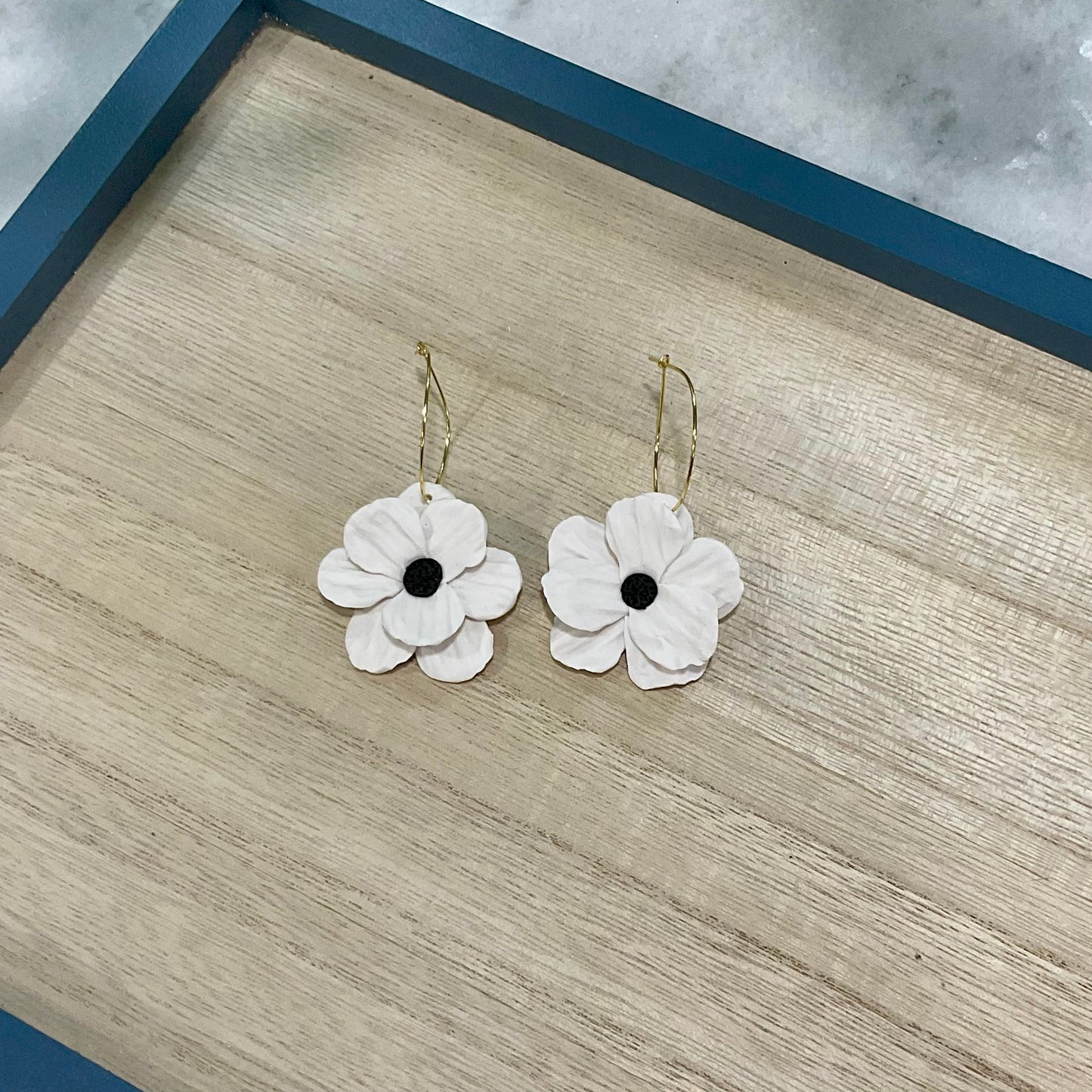 White Anemones Hoops