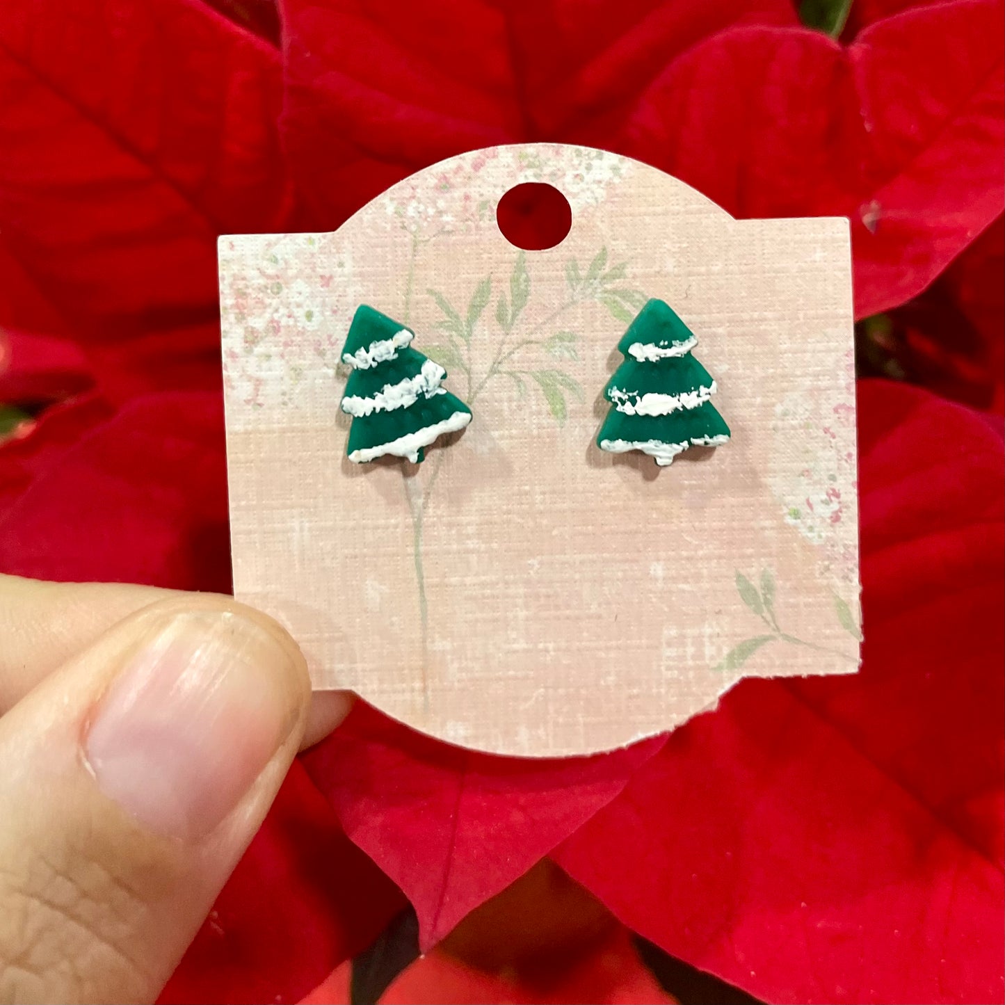 Frosted Christmas Tree Studs