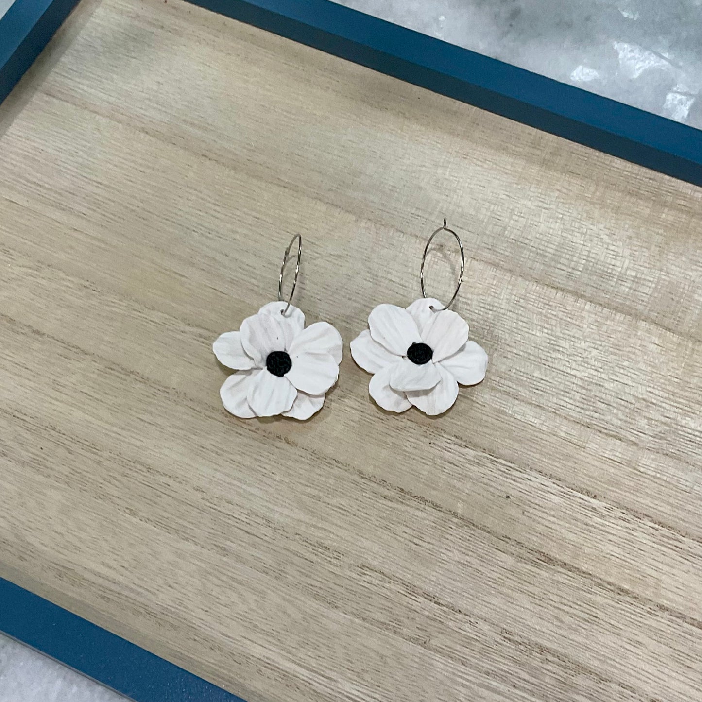 White Anemones Hoops