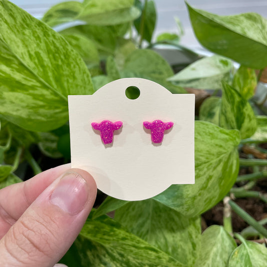 Sparkly Cow Studs
